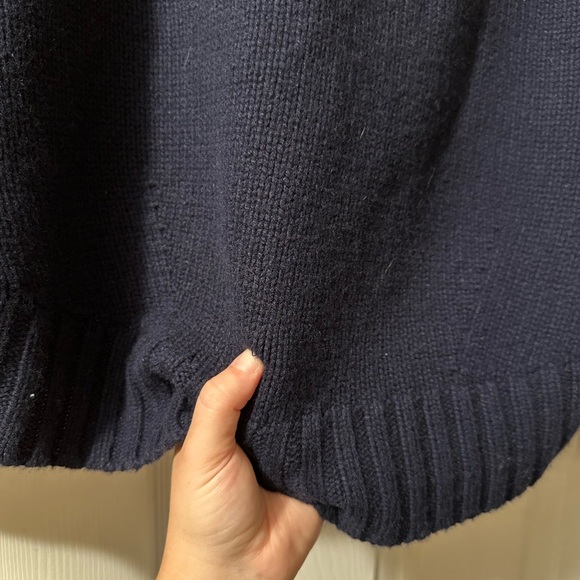 COS Chunky Pure Cashmere Crew Neck Jumper Sweater Navy - Picture 11 of 11